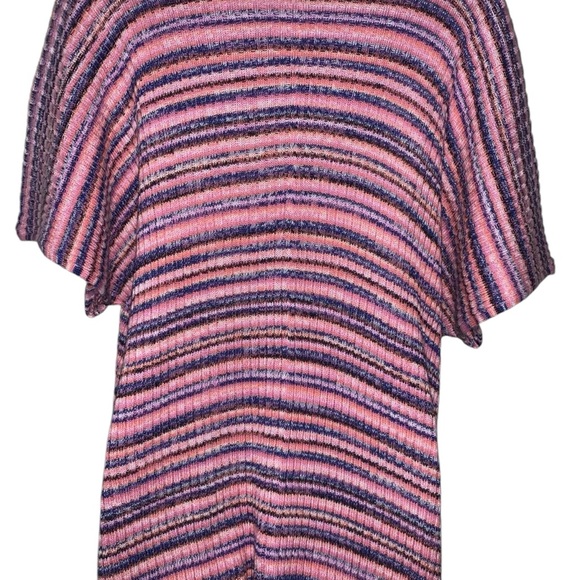 GAP FOR GOOD Open Front Short Sleeve Spacedye Cardi In Pink/Purple/Blue M ✨NWOT✨ - Picture 6 of 10